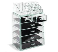 Sorbus Caja de Almacenamiento de acrílico para cosméticos y Joyas, diseño Espacioso, Ideal para Cuarto de baño, tocador, tocador y encimera, Teal Thrill, 4 Large, 2 Small Drawers