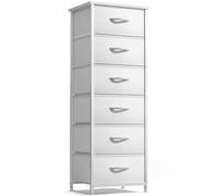 Sorbus Cómoda de tela para dormitorio de niños, cómoda de 6 cajones, torre de almacenamiento alta, organizador de ropa, para armario, sala de juegos, guardería, marco de acero, contenedores de tela