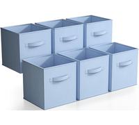 Sorbus Cubos de almacenamiento de 28 cm, cestas de tela plegables para organizar la despensa, armario, estantería, habitación de los niños, sala de juegos, nicho, 6 bandejas de almacenamiento cúbicas