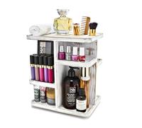 Sorbus Organizador de cosméticos de 360°, carrusel de almacenamiento multifunción de madera para maquillaje, artículos de tocador y más, ideal para tocador, escritorio, baño, dormitorio, armario,