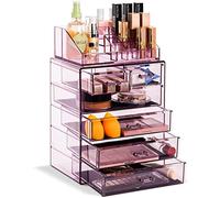 Sorbus Organizador Transparente de Maquillaje cosmético, Almacenamiento de Maquillaje y joyería, Estuche y exhibición, diseño Espacioso, Gran Soporte para tocador, tocador y encimera (3 cajones