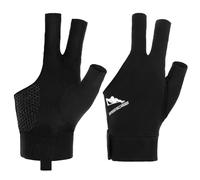 Sorcristy Guantes de billar para mano izquierda, 3 dedos, antideslizantes y a prueba de sudor, guantes de piscina para mano izquierda, doble costura duradera, guante deportivo ajustable popular, talla