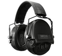 Sordin MIL SFA - 74508-04-S - Protección auditiva militar activa - 26-32 dB SNR gracias al anillo de aislamiento, Cápsulas negras, Talla única