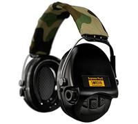 Sordin Pro-X 75302-X/CT-02-G-S - Protectores auditivos activos para caza - EN 352 - Cojín de gel, cinta de camuflaje y cápsula negra