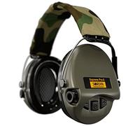 Sordin Pro-X 75302-X-S - Protectores auditivos de caza activos - EN 352 - Cojín de espuma, cinta de camuflaje y cápsula verde