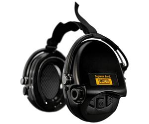 Sordin Pro-X Protector auditivo de cápsula - 76302-X-02-G-S - EN 352 - Almohadilla de gel, cinta para el cuello & cápsulas negras