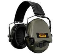 Sordin Protector auditivo Pro-X Slim - 74302-X/L-S - protector auditivo activo de caza - EN 352 - almohadilla de espuma, banda de cuero y cápsula verde