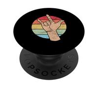 Sordos Te Amo Lenguaje de Señas Retro Groovy Sordo Sordos ASL Amor PopSockets PopGrip Adhesivo