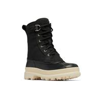 SOREL Botas impermeables Caribou Royal para mujer, color negro, tiza, talla 10, Negro (Black/chalk), 40 EU