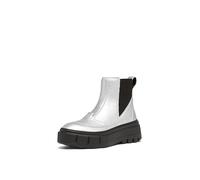 SOREL Botas impermeables Caribou X Chelsea para mujer, Plata pura/negro, 37.5 EU