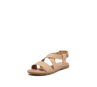 Sorel Ella III Crisscross Sandal, Sandalias Planas Mujer, Honest Beige Gum, 43 EU