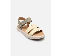 Sorel Ona Ave Sandalias planas con correa al tobillo para mujer, sarga polvorienta/blanco miel, talla 7