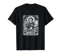 Soren Kierkegaard Salto al Abismo Cita Camiseta gráfica económica, Hombre, Negro, L