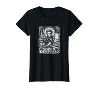 Soren Kierkegaard Salto al Abismo Cita Camiseta gráfica económica, Mujer, Negro, L