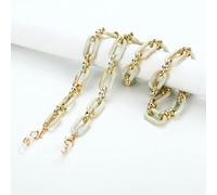 SOREZE Cadena de Botones acrílicos para Gafas, Cadena para Mujer, máscara antipérdida, Gafas de Sol Colgantes, Cordones, Correa de sujeción, Collar de Cuerda