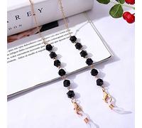 SOREZE Cadena de Gafas para Mujer, máscara con Cuentas de Cristal, Marco de Cadena, Gafas de Sol antipérdida, cordón, Correa para el Cuello, Montura, Gafas, joyería