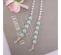 SOREZE Corazón Perla con Cuentas Gafas Cadenas máscara Colgante Cuerda Gafas Cadena Metal Gafas de Sol Cordones Mujeres máscara Cadenas