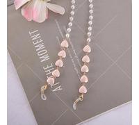 SOREZE Corazón Perla con Cuentas Gafas Cadenas máscara Colgante Cuerda Gafas Cadena Metal Gafas de Sol Cordones Mujeres máscara Cadenas