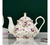 SOREZE Tetera de Porcelana Europea de 400ML, Juego de té de la Tarde en inglés, Tetera de Porcelana, cafetera, Tetera Resistente al Calor