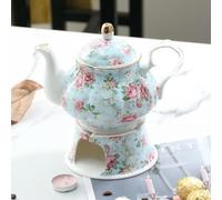 SOREZE Tetera Inglesa británica de 400ML, Base calefactora, Calentador de té de Porcelana, Set de Tetera, Horno de retención de cerámica