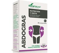 Soria Natural Abdogras - Extractos de melisa, mora y artemisa - Ayuda al correcto funcionamiento del metabolismo y procesar la grasa - Acelerar metabolismo - 28 comprimidos de 1100mg