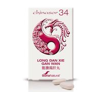 Soria Natural Chinasor 34 Long Dan Xie Gan Wan - Comprimidos que Purgan el Fuego del Hígado - Ayuda a Eliminar Calor de Órganos - Plantas Medicinales de Origen Asiático - 30 Comprimidos de 1,5g