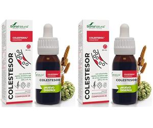 Soria Natural Composor 26 Colestén Complex - Con Extractos de Alpiste, Alcachofera y Levadura Roja de Arroz - Ayuda a Normalizar los Niveles de Colesterol - Salud cardiovascular - 50ml (Paquete de 2)
