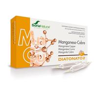 Soria Natural Diatonato 2 - Suplemento a Base de manganeso y cobre en ampollas - Favorece Huesos y Tejidos Conectivos - Acción Antioxidante y Metabólica - Caja con 28 Ampollas de 2 ml
