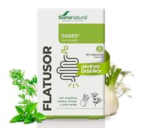 Soria Natural Flatusor - Alivia la Distensión Abdominal, Gases y Flatulencias, Favorece la Digestión - Liberación Prolongada para Efecto Largo y Sostenido - 30 Cápsulas