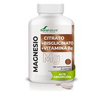 Soria Natural Magnesio Citrato + Bisglicinato + Vitamina B6 de ALTA ABSORCIÓN - Contribuye con la Energía, Sistema Nervioso y Músculos - 120 comprimidos