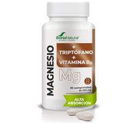 Soria Natural Magnesio + Triptófano + Vitamina B6 de ALTA ABSORCIÓN - Complemento Alimenticio para Estrés y Estado de Ánimo - Energía, Relajación y Bienestar Mental - 90 comprimidos