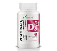 Soria Natural Vitamina D3 + Magnesio + Calcio - Vitamina d Vegana Ayuda a reforzar el Sistema Inmunitario, Huesos, Músculos y Dientes Fuertes | 60 Comprimidos 1500 mg. | Vitaminas Mujer y Hombre