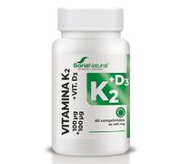 Soria Natural Vitamina K + Vitamina D3 - Contribuye a la Salud Ósea - Apoya la Absorción y Fijación del Calcio en los Huesos - 60 comprimidos de 400 mg - Vitaminas Mujer y Hombre