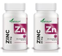 Soria Natural Zinc Comprimidos 25mg - Complemento Alimenticio para Reforzar las Defensas, Metabolismo, Caída del Cabello, Piel y Uñas, Función Cognitiva, Antioxidante y Huesos Sanos | 60 comprimidos