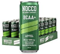 SORINA NOCCO BCAA manzana 24x330ml bebida de aminoácidos sin cafeína ni azúcar - bebida deportiva carbonatada para un mayor rendimiento y una mejor regeneración