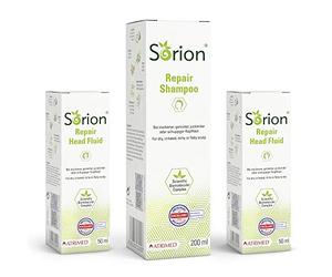 Sorion - Champú de 200 y loción reparadora de 50 ml para el cuidado del cabello con aceite de coco y nim contra eccemas y psioriasis