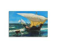 Sorolla Y Bastida Joaquin, en la costa de Valencia, impresiones artísticas, arte vintage, lienzo para pared, famosas impresiones artísticas, lienzo, decoración de pared, sala de estar, dormitorio,