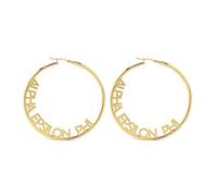 Sorority Shop Alpha Epsilon Phi - Pendientes de aro chapados en oro de 18 quilates para mujer, joyería Alpha Epsilon Phi con aros ideales de 5 cm de diámetro, regalos Alpha Epsilon Phi