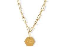 Sorority Shop Sigma - Collar de clip de clip - SSS chapado en oro de 18 quilates de regalo de hermandad, regalos Sigma, Talla única, Chapado en oro, Sin gemas.