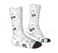 Sorpresa Dental Calcetines con diseño de dientes, calcetines divertidos para dentistas, higienistas (1 PAR)