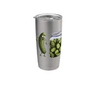 Sorpresa divertida de pepinillos con pepino y un frasco de pepinillos en rodajas Vaso térmico de acero inoxidable de doble pared