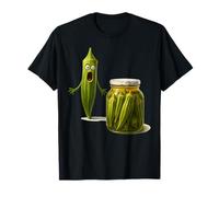 Sorpresa Divertida de pepinillos una Okra y un Frasco de encurtidos en rodajas Camiseta