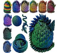 Sorpresa Dragon Egg Articulating Gemstone Dragon Fidget Toy - Dragones flexibles impresos en 3D flexible TDAH, autismo, alivio de la ansiedad - Articulaciones articuladas para niños y adultos (seda