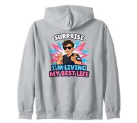 Sorpresa Estoy Viviendo Mi Mejor Vida Trans Orgullo Trans LGBTQ Sudadera con Capucha