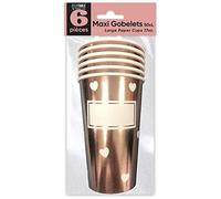 Sorpresa Gran Vaso Corazón Rosa Oro Personalizable 50cl (x6) REF/APGCRG