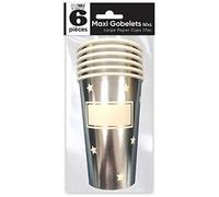 Sorpresa Gran vaso estrella plateado metálico personalizable 50cl (x6) REF/APGEA