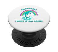 Sorpresa LGBTQ Me desperté Gay Otra Vez Desfile del Orgullo Divertido PopSockets PopGrip Adhesivo