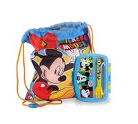 Sorrisini Sandwichera Infantil con Compartimentos y Cubiertos, Mochila Cuerdas, Bolsas Comida, Contenedor Almuerzo, Bolsa Escolar, Mochila Gimnasio, Mickey