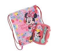 Sorrisini Sandwichera Infantil con Compartimentos y Cubiertos, Mochila Cuerdas Infantil, Bolsas Comida Infantiles, Contenedor Almuerzo, Bolsa Escolar, Mochila Gimnasio Infantil, Minnie