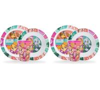 Sorrisini Vajilla Infantil para Niños Paw Patrol, Vajilla Reutilizable Apta para Microondas, Juego de Platos Irrompibles de Plástico Plato, Cuenco para Cereal, Taza 260ml, sin BPA Skye (Paquete de 2)